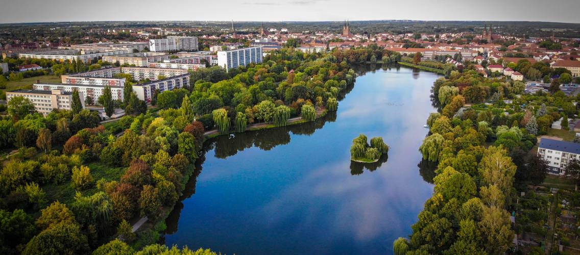 Luftaufnahme vom Stendaler Stadtsee
