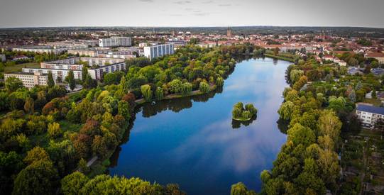 Luftaufnahme vom Stendaler Stadtsee